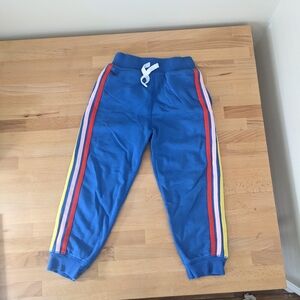 Hanna Andersson Blue and Red Sweatpants with Sporty Stripes